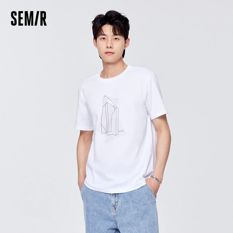 

Semir Short Sleeve T-Shirt For Men Summer Soft Cotton Daily Casual Fashion Trend Comfortable Round Neck Knitted Tops