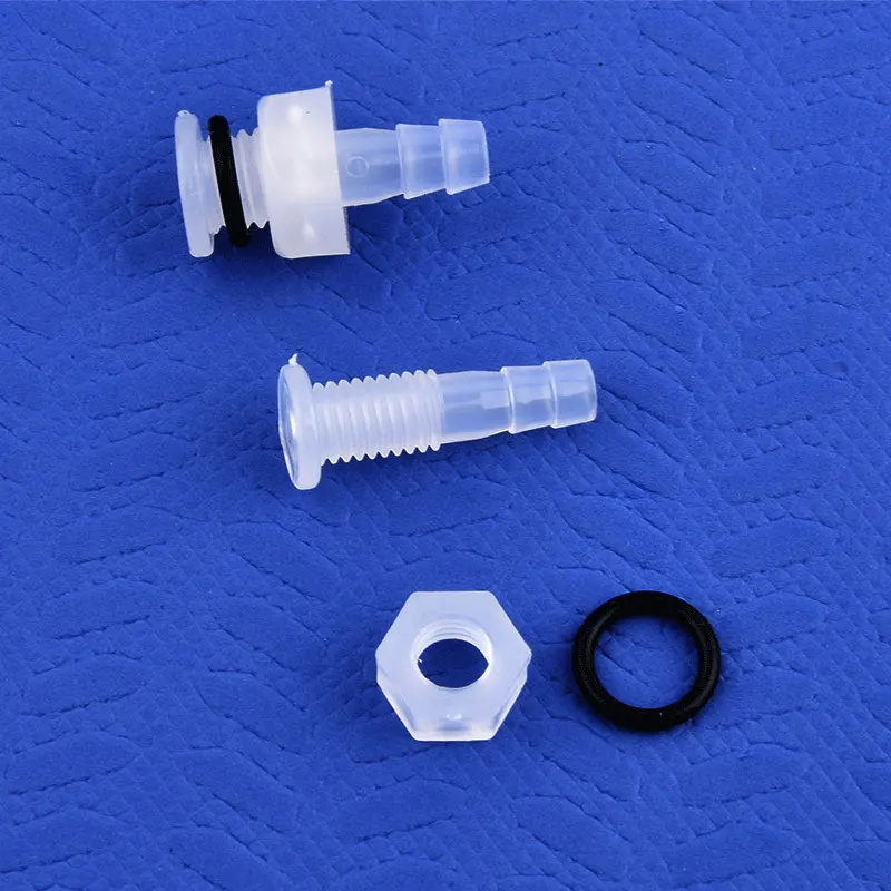 PP Bulkhead Joints + Nut Silicone O-Ring M5~M16 To 3~12mm Tank Inlet Drainage Adapter Irrigation Hose Pagoda Connectors 5~200Pcs