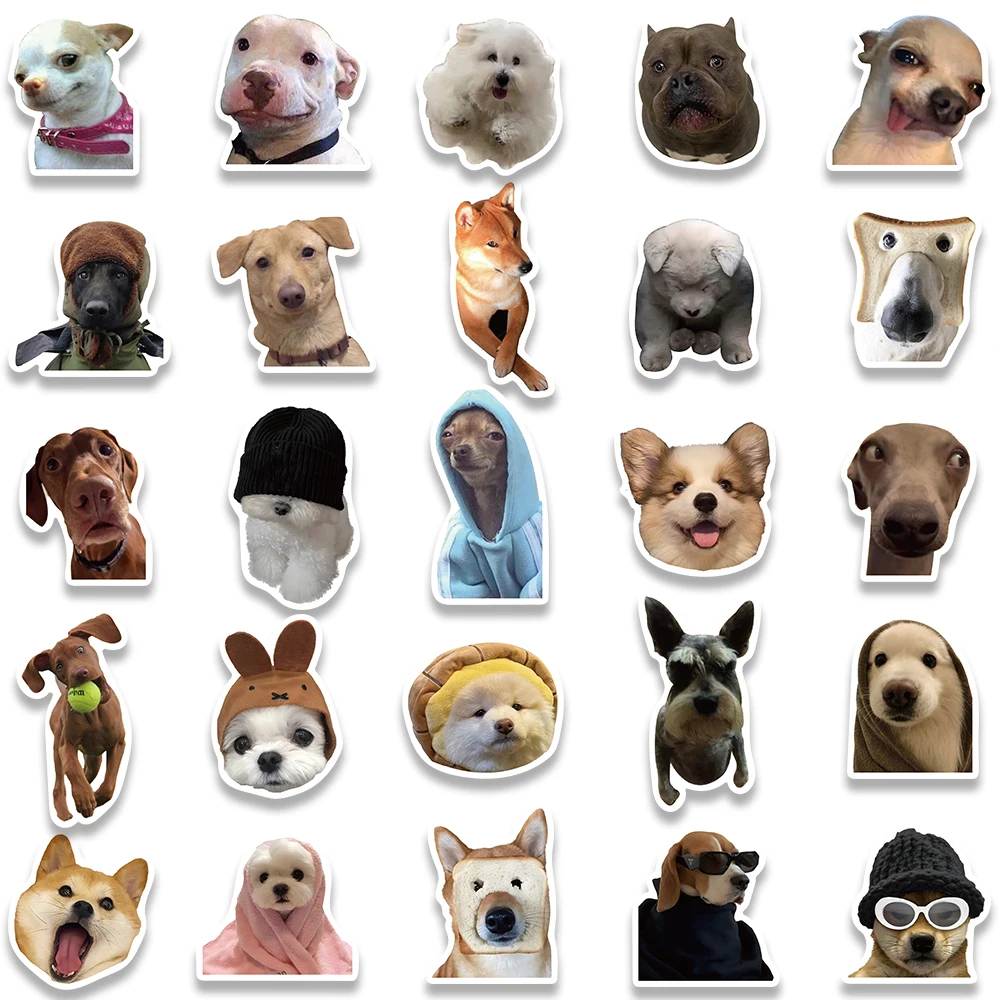 Animal Stickers Kawaii Cat Dog Funny Meme Decals 10/30/50/100pcs For DIY Skateboard Scrapbook Laptop Car Kids Toy