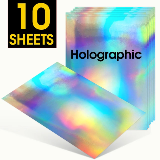 Holographic Vinyl Sticker Paper  Transparent Holographic Sheets - 10pcs  Sheets - Aliexpress