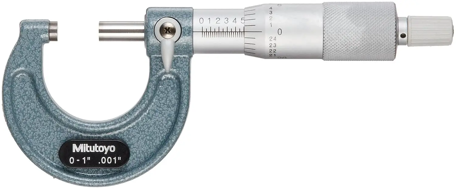 

103-177 Outside Micrometer, Baked-enamel Finish, Ratchet Stop, 0-1" Range, 0.001" Graduation, +/-0.0001" Accuracy