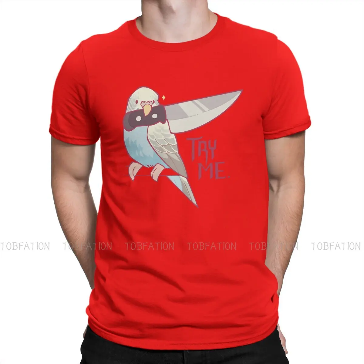 'Budgie' Men's & Women's Cotton T-Shirt - Soft Unisex Tee With Bird Design (TA009156)