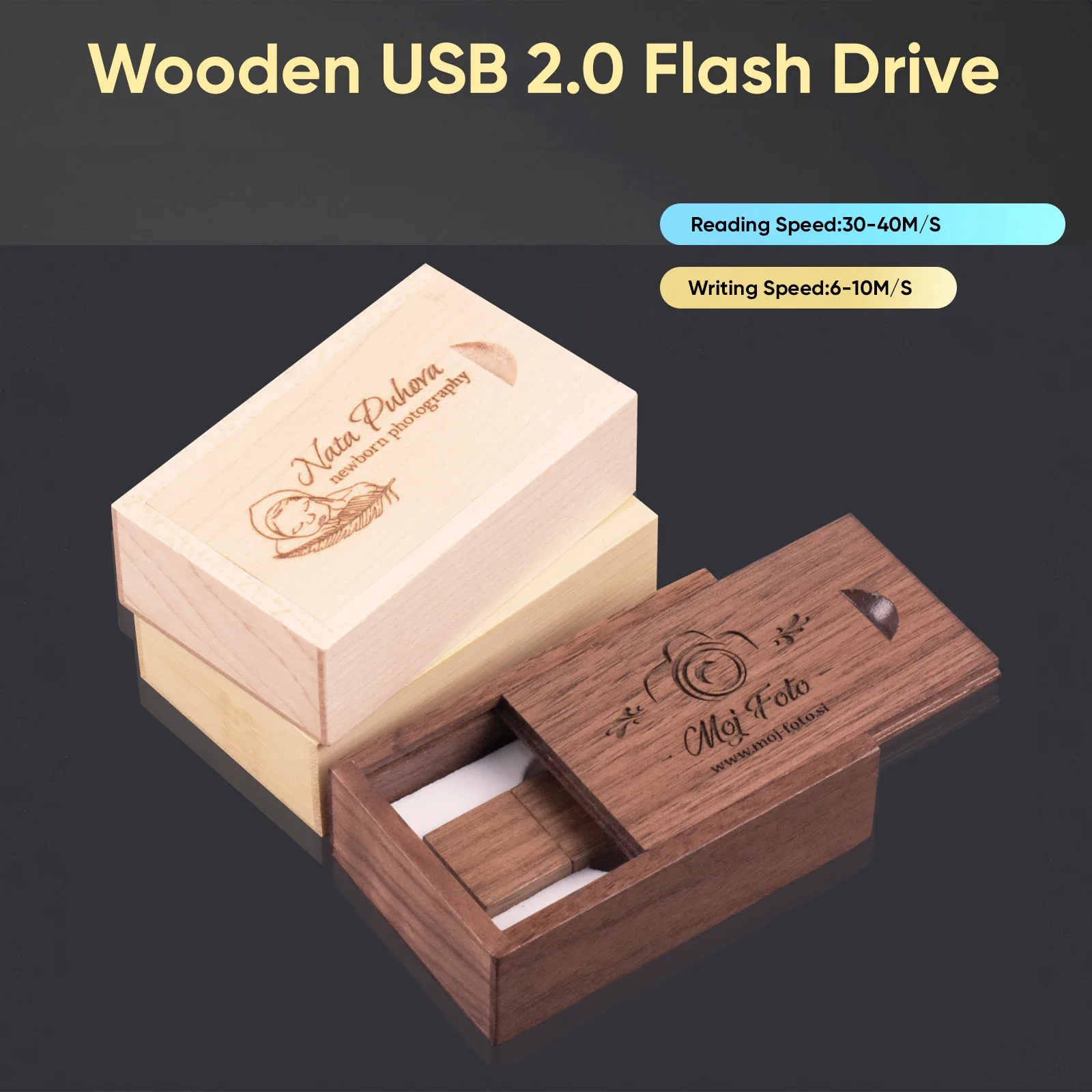 5개/세트 호두나무 USB 플래시 드라이브 128GB 무료 맞춤 로고 메모리 스틱 64GB 100% 실제 용량 펜 드라이브 32GB 창의적인 선물