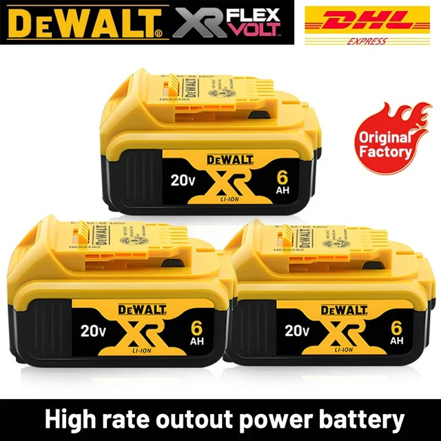 Nouvelle batterie d'outil électrique Dewalt 6.0Ah 20V 100% originale DCB206 DCB205 DCB200 DCB203 pour outil électrique Dewalt, transport aérien 1
