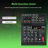 Mini 4 Channel Audio Mixer Individual +48V Phantom Power 99 DSP Effects Bluetooth USB Computer Play Record Mixing Console 3