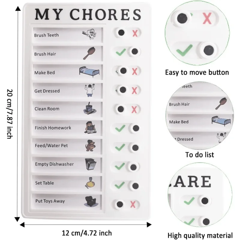 Portable Self-Regulating Card Punch, Detachable Message Board for Daily Habit Tracking Home Planning & To-Do List Reminder Tool