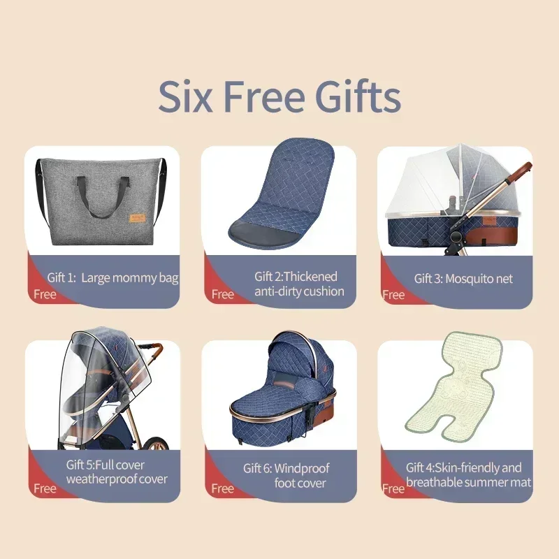 3in1 High Landscape Baby Stroller with car seat Newborns Infant Portable Baby Carriage ISOfix Base Multi functional strollers baby stroller