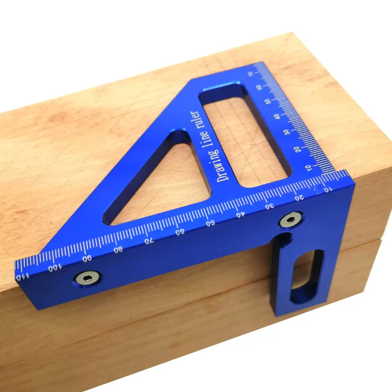 Details about   Aluminum Metric/Imperia Square Triangle Angle Protractor Ruler Woodworking Tool 