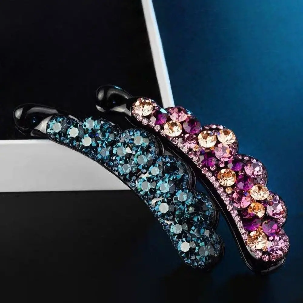 Rhinestones Banana Clip Hair Accessory for Women Girls Party