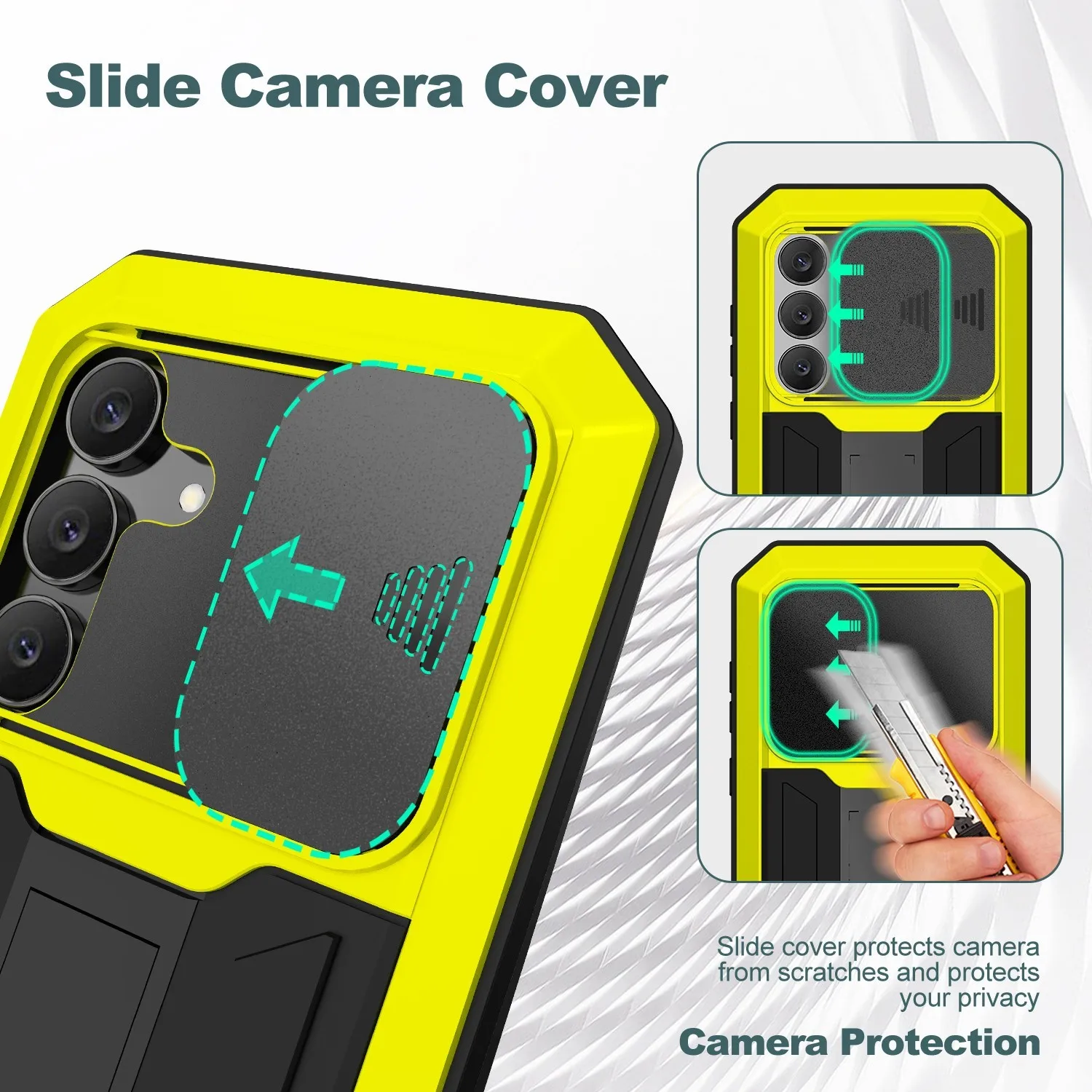 Sturdy Protective Case with Sliding Screen Cover and Shockproof Glass Protection