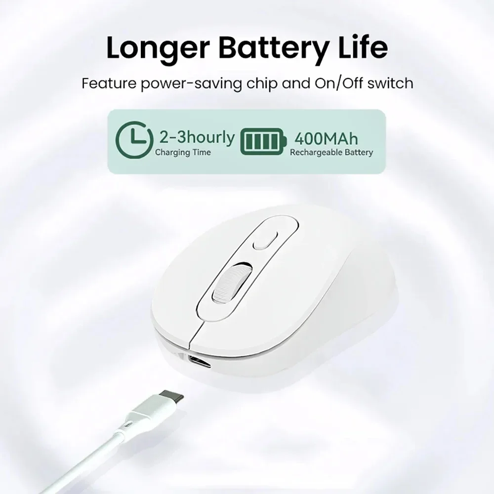 بلوتوث 5.2 ماوس 2.4G ماوس لاسلكي قابل لإعادة الشحن...