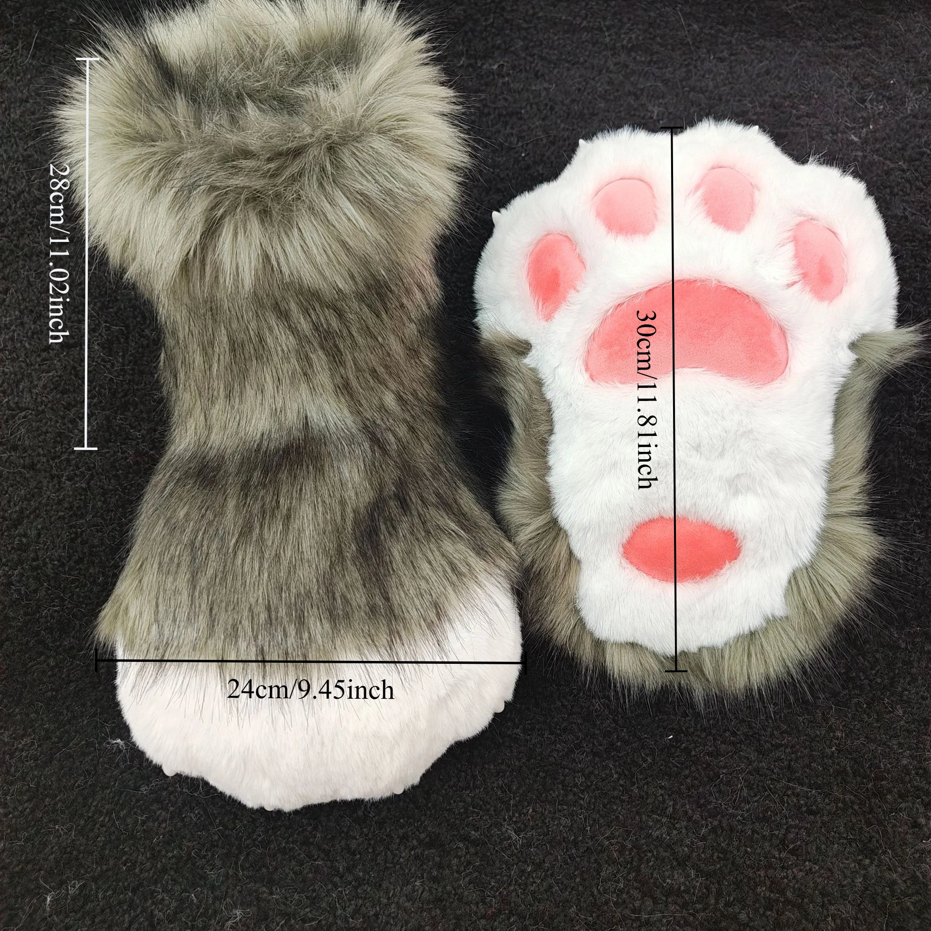 Kigurumi Fursuit Paw Shoes Cosplay Accessories Furry Cosplay Kig Boots Cute Fluffy Animal Paw Party Cos Outfit Performance Prop