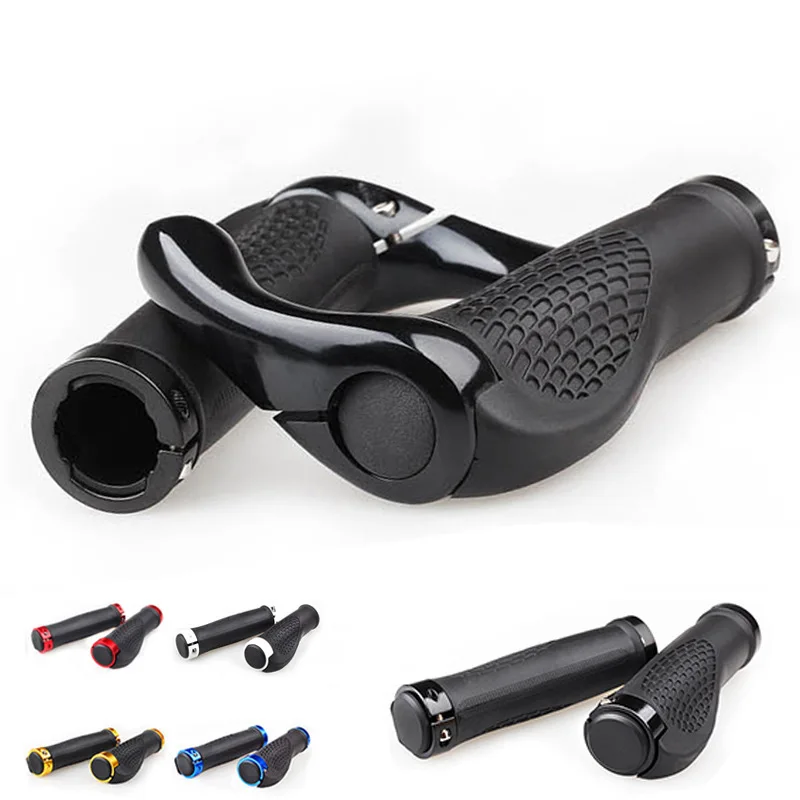 

Bicycle Grip Handlebar End Cap Aluminium Alloy Lock Mountain Handle Bar Grip Bike Anti-Skid Rubber Bicycle Skid-Proof Grips