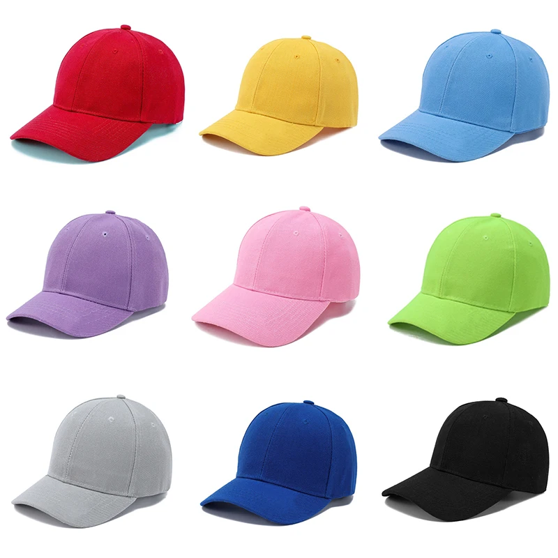 Baseball Caps Summer Children Peaked Caps Students Kids Baseball Cap Boy Girl Solid Color Cotton Adjustable Hats Snapback Hip-Hop Sun Hat