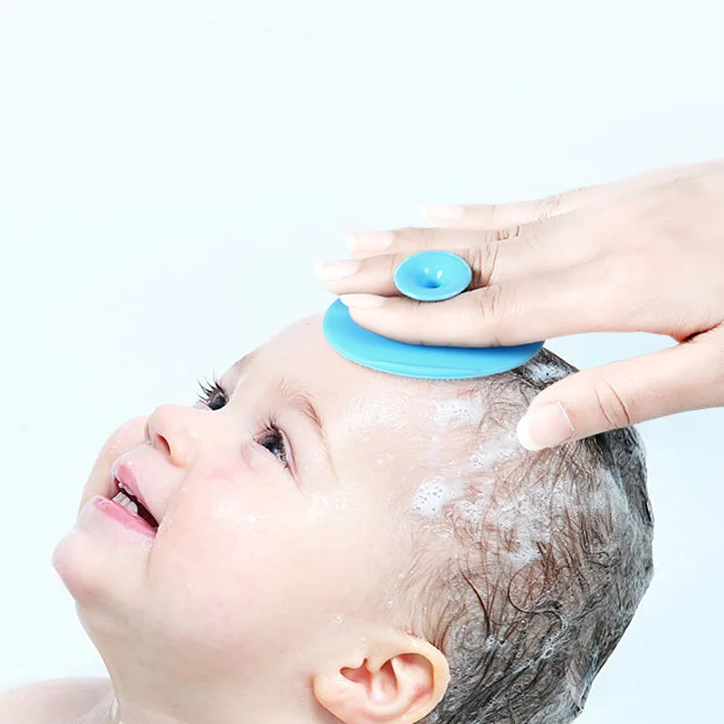 Baby Brush Silicone Shampoo Brush for Baby Infant Bathing Soft Silicone Boys Kids Shower Brush Head Hair Washing Massage Brushes Wipe Comb