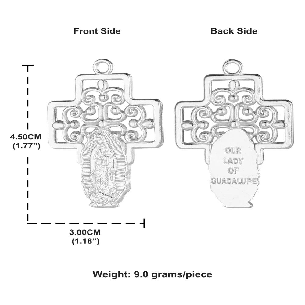 Diyalo 10 stücke Mode Jungfrau Mary Medaille unsere Dame von Guadalupe Halskette Anhänger Ornament Kommunion Sakrament Geschenke – Detail 1