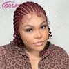 Perruque tressée courte en dentelle complète de 8 pouces, style BOB, perruque synthétique courte tressée en boîte, perruque en fibre résistante à la chaleur