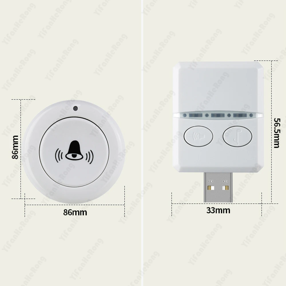 

30 Musics Smart USB Music DoorBell Strong Signal Mini Door Bell Plug And Play Intelligent Wireless Doorbell for Bed Care Call