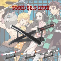 New Model 60CM/23.6 Inch Demon Slayer Katana 1:1 Original Patterns Cosplay Weapons Mitsuri Tanjiro Wooden Toy Anime Sword 1