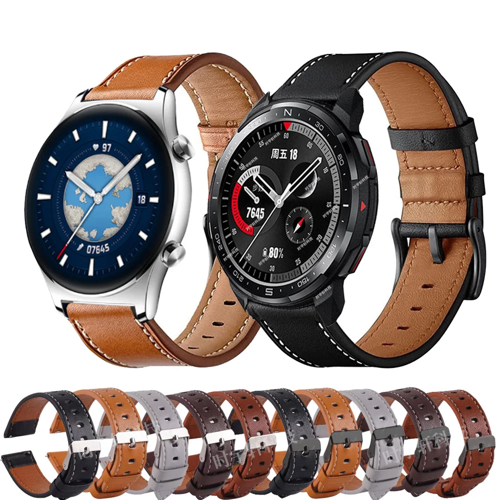 Per Honor Watch Gs 3/Gs Pro Smart Watch Strap 22Mm Cinturino In Pelle Per Honor Watch 4 Pro/Magic 2 46Mm/Huawei Gt Sport Bracciale