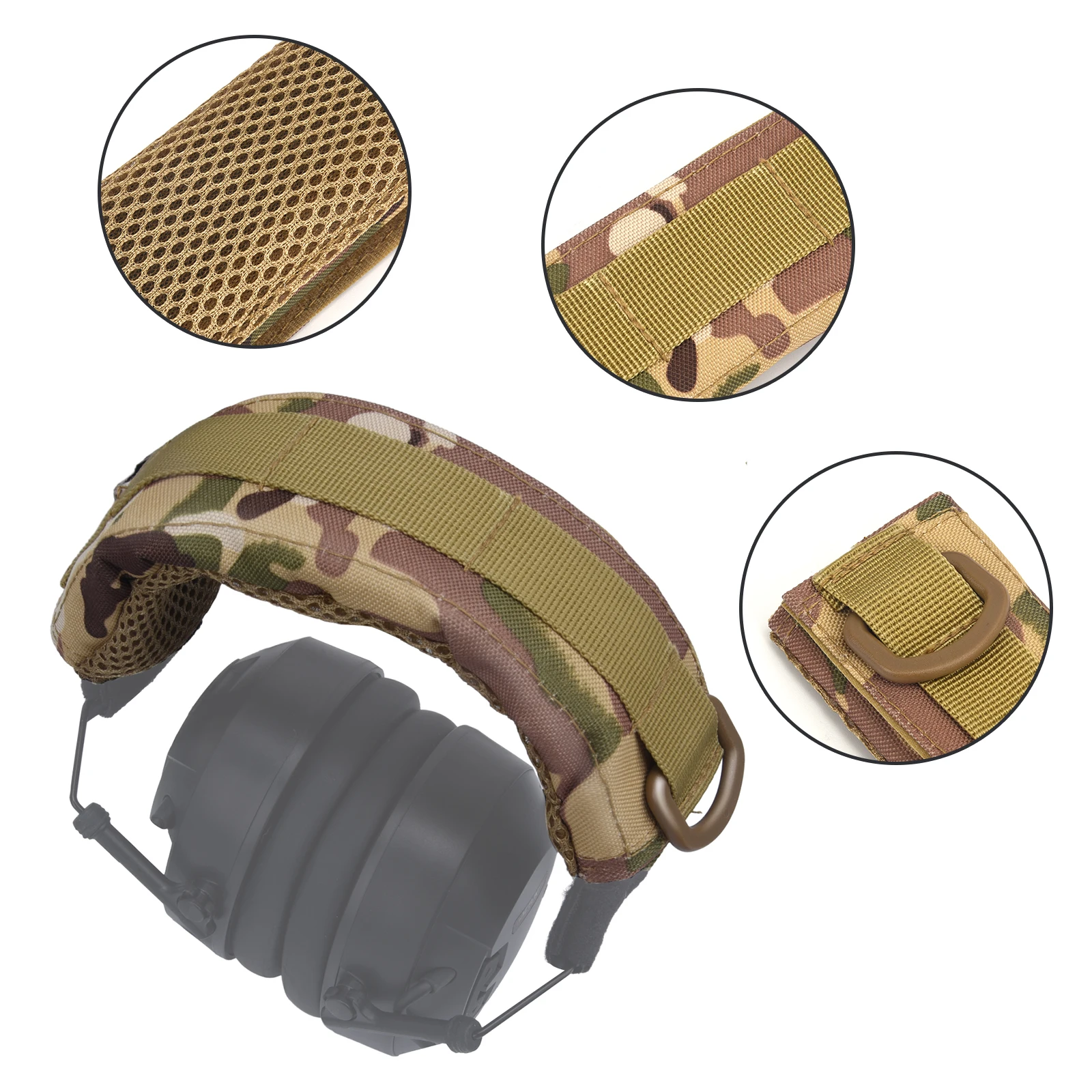 Tactical Headphone Cover Modular Kit Tape Headset Headband Pads Soft Replacement with Velcro for Hearing Protection Earmuffs