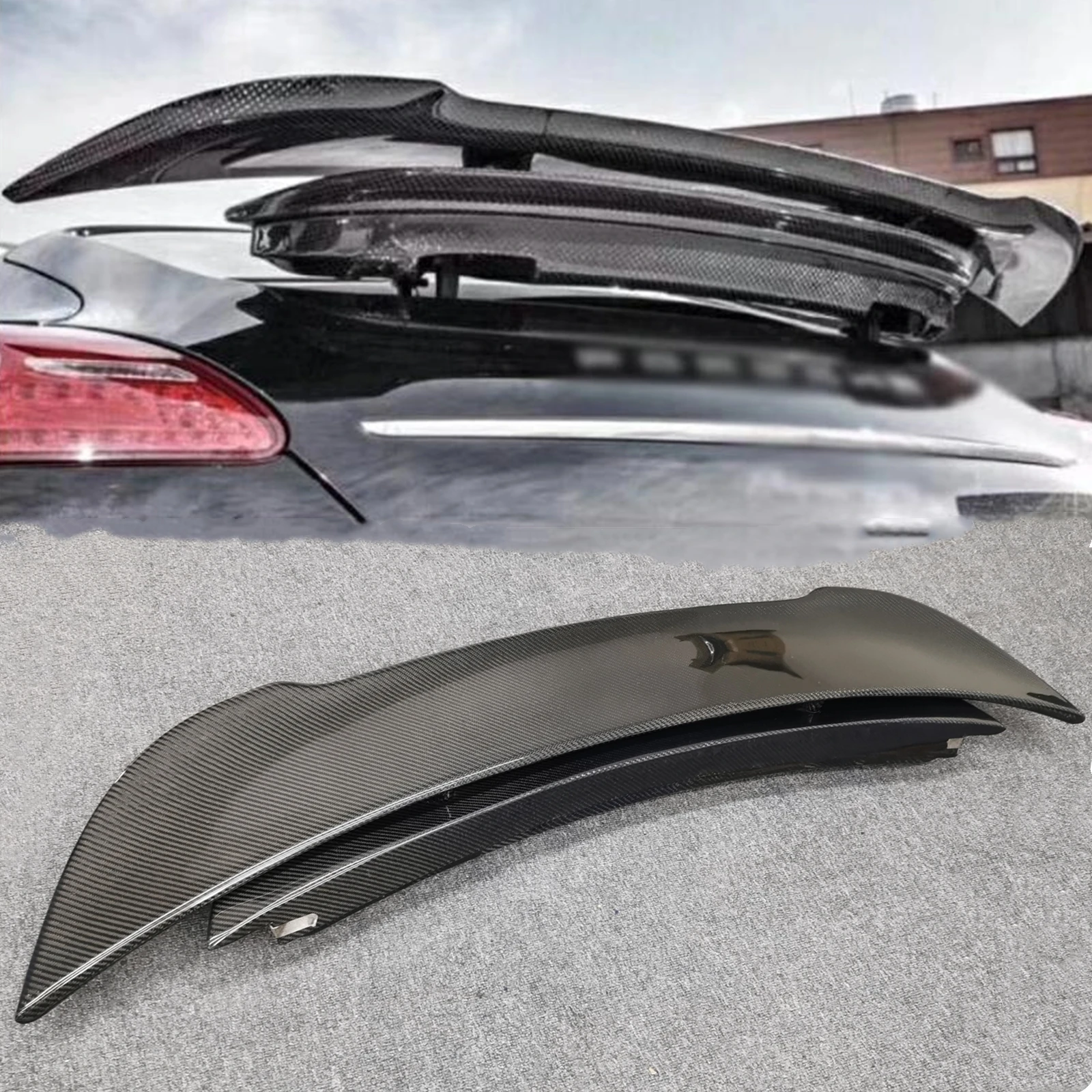 

Rear Spoiler Wing For Porsche Panamera 970.1 2010-2013 Real Carbon Fiber Trunk Lid Roof Cover Tail Flap Splitter Lip Canard Trim