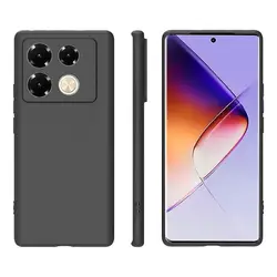 Infinix Note 40 Pro Sleek Black Matte Silicone Phone Case for Infinix Note40Pro 4G (Black)