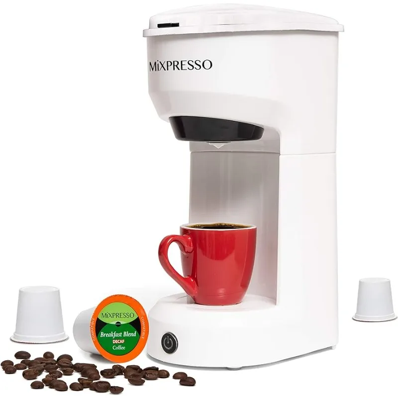 Mixpresso RNAB0BR5LJ2F2 mixpresso single serve coffee brewer k-cup pods  compatible & ground coffee, single serve k-cup coffee maker with 4 brew  sizes