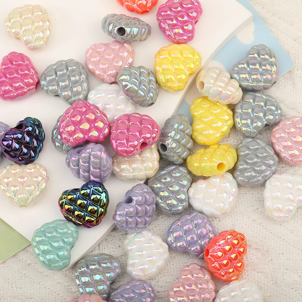 

Cordial Design 17*21MM 100Pcs DIY Hand Made Accessories/Acrylic Beads/Heart Shape/Aurora Effect/Jewelry Findings & Components