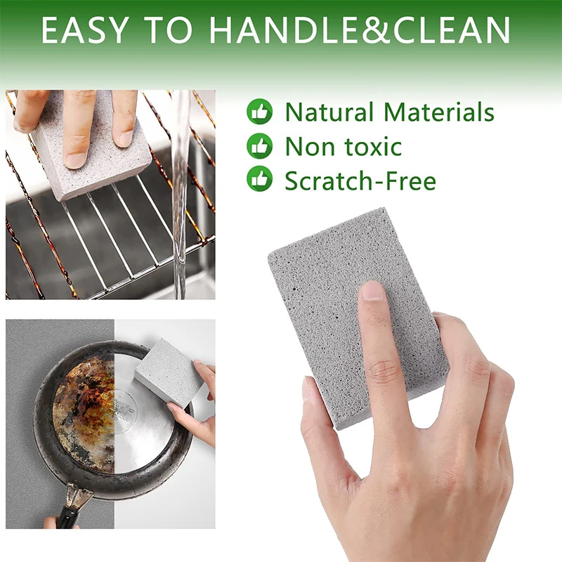 LMETJMA Grill Griddle Cleaning Brick Block Ecological Grill Cleaning Brick De-Scaling Stone for Removing Stains JT62