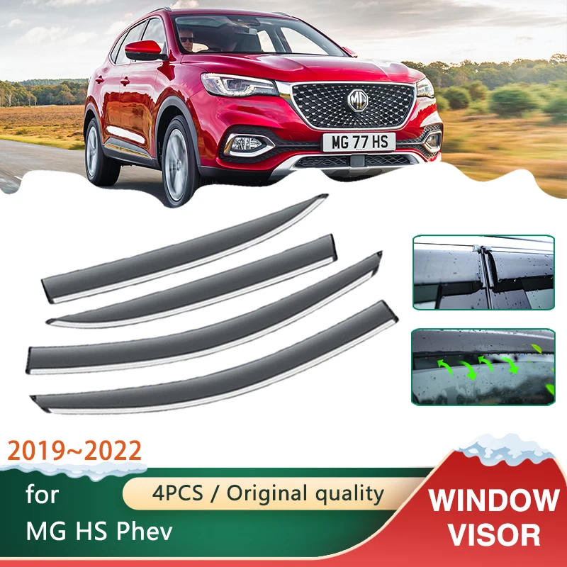 

4x Car Side Windows Visors for MG HS EHS Phev 2019 2020 2021 2022 MGHS AS23 Accessories Awnings Sun Rain Shades Guard Deflector