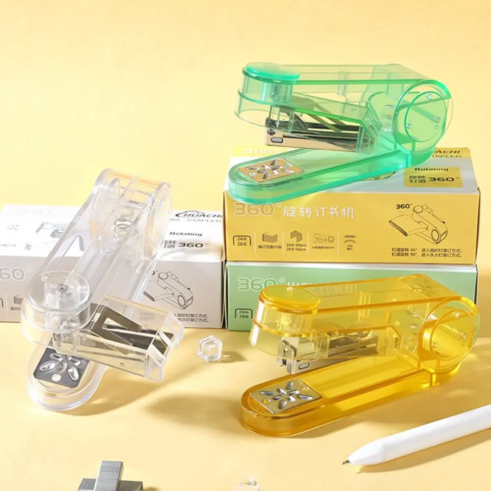 투명 스테이플러 360도 회전 노동 절약형 제본기 중간 접착 스테이플링 기계 학교 사무실용