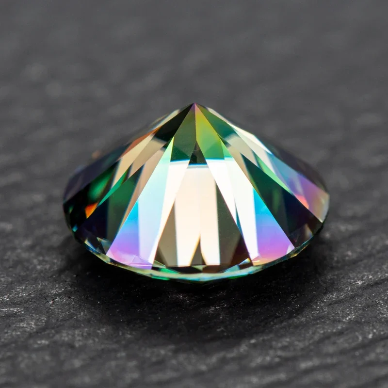 Moissanite Stone Round Cut Rainbow Purple Gemstone Lab Grown Diamond for DIY Jewelry Making Materials with GRA Certificate 4