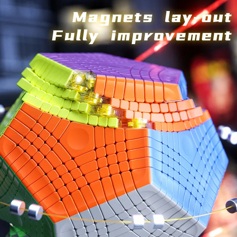 [CubeFun]DianSheng Galaxy 9x9 Megaminx Petaminx Magnetic Magic Cube Professional Stickerless Speed Puzzle Toys Kids 5
