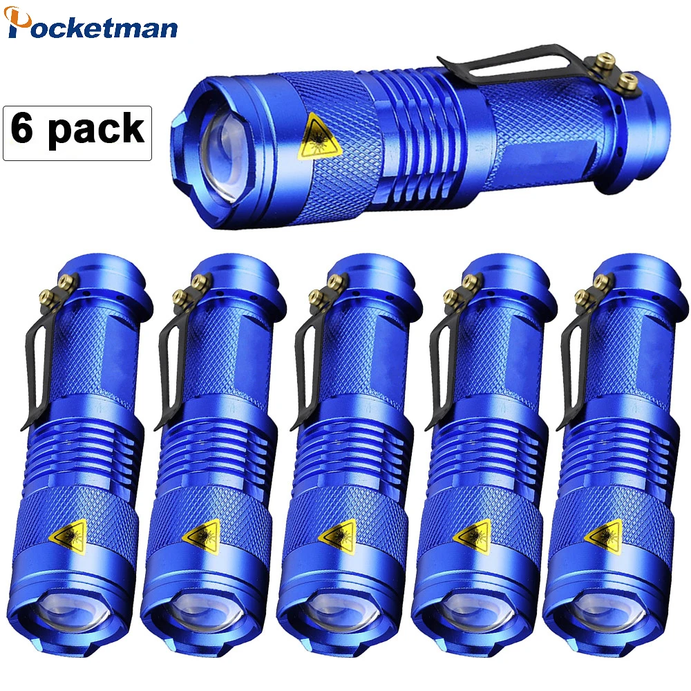 

6pcs/Lot z50 Powerful Flashlight Portable LED Lamps 3 Mode Zoomable Torch Light Lantern Self Defense Tactical Camping Work Light