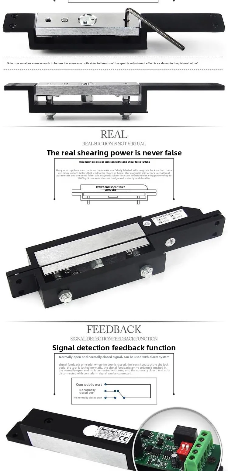 magnetic lock 1000KG European style access control electromagnetic lock 12V24V e