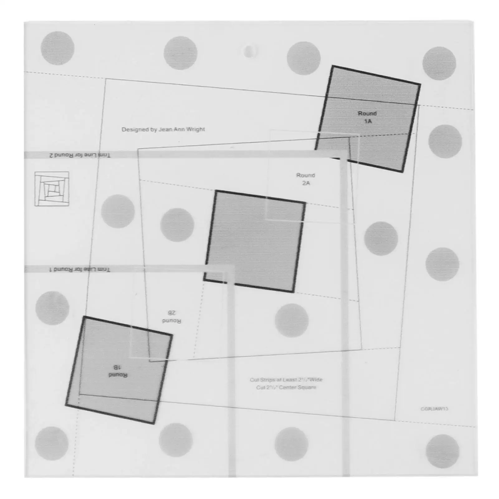 Transparent Acrylic Log Cabin Quilt Ruler-Creative Grids Trim Tool for Accurate Quilting