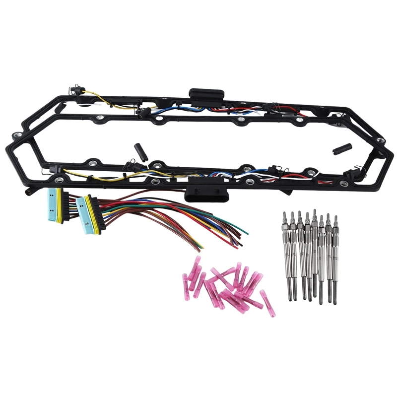 

1 Piece Glow Plug Valve Cover Gasket Wiring Harness Crude Oil Supplies Black Plastic For Ford 99-03