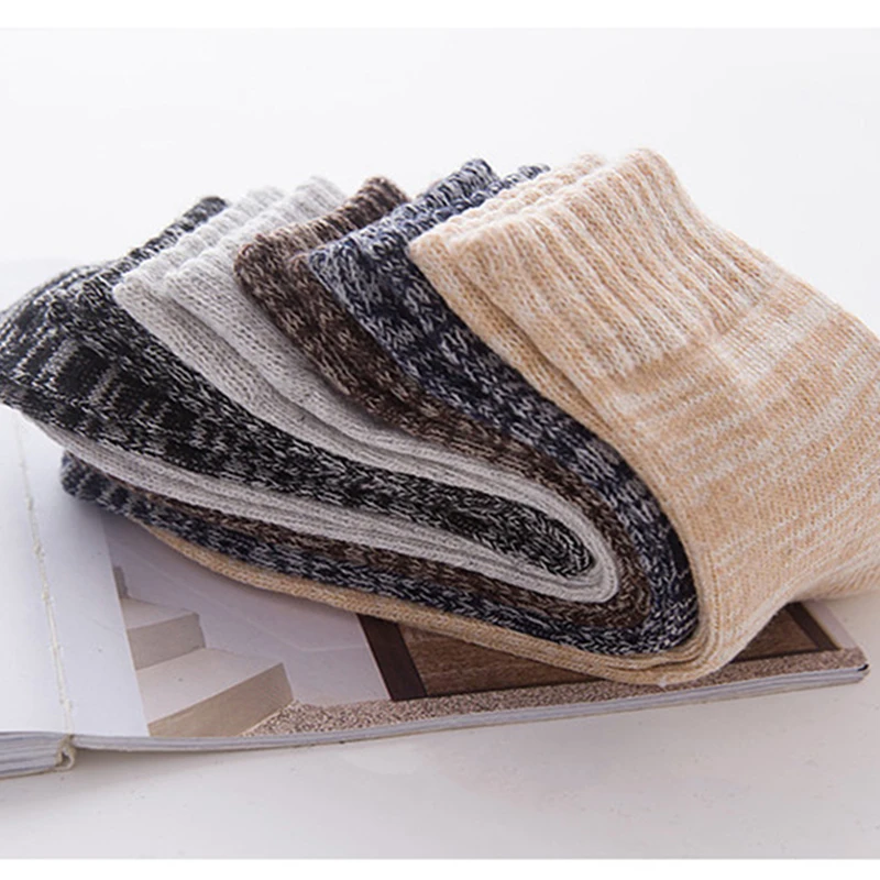 4 páry/sada pánských vlněných bavlněných ponožek se střední trubkou, vtipné vintage prodyšné ponožky pro muže, zimní teplé, zesílené, pro volný čas_voghion.com