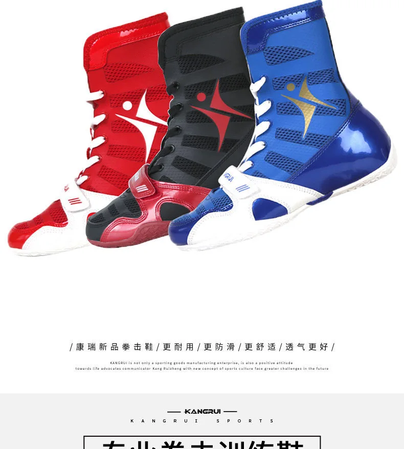 New Wrestling Sneakers for Men Designer Black Red Boxing Shoes Couples Breathable Wrestling Boots Big Boy Fighting Shoes