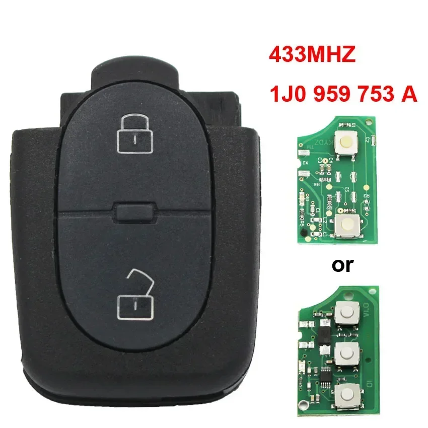 Mando A Distancia Para Llave De Coche, 1 Carcasa 1 Transmisor De 433,9 MHz 1J0959753P 1 Batería