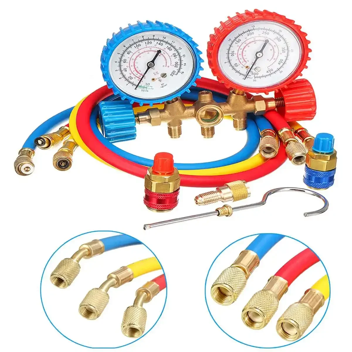 

for R134A R12 R22 R502 Refrigerant Air Conditioning Portable Manifold Gauge Set Lightweight Test Diagnostic Repair Tools Kit