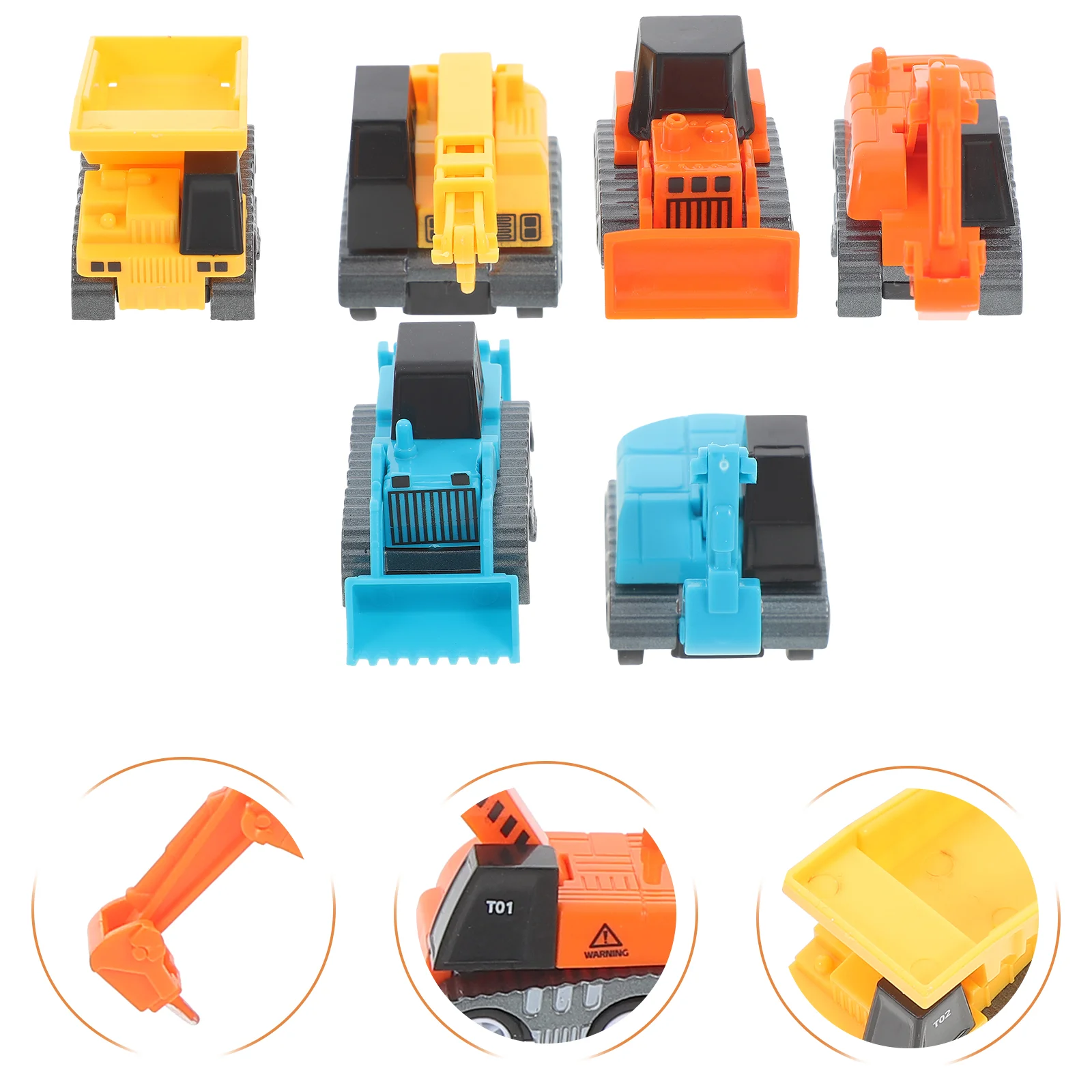 

6 Pcs Engineering Vehicle Model Mini Pull Back Cars Toy For Kids Cartoon Toddler Push Excavator Toys