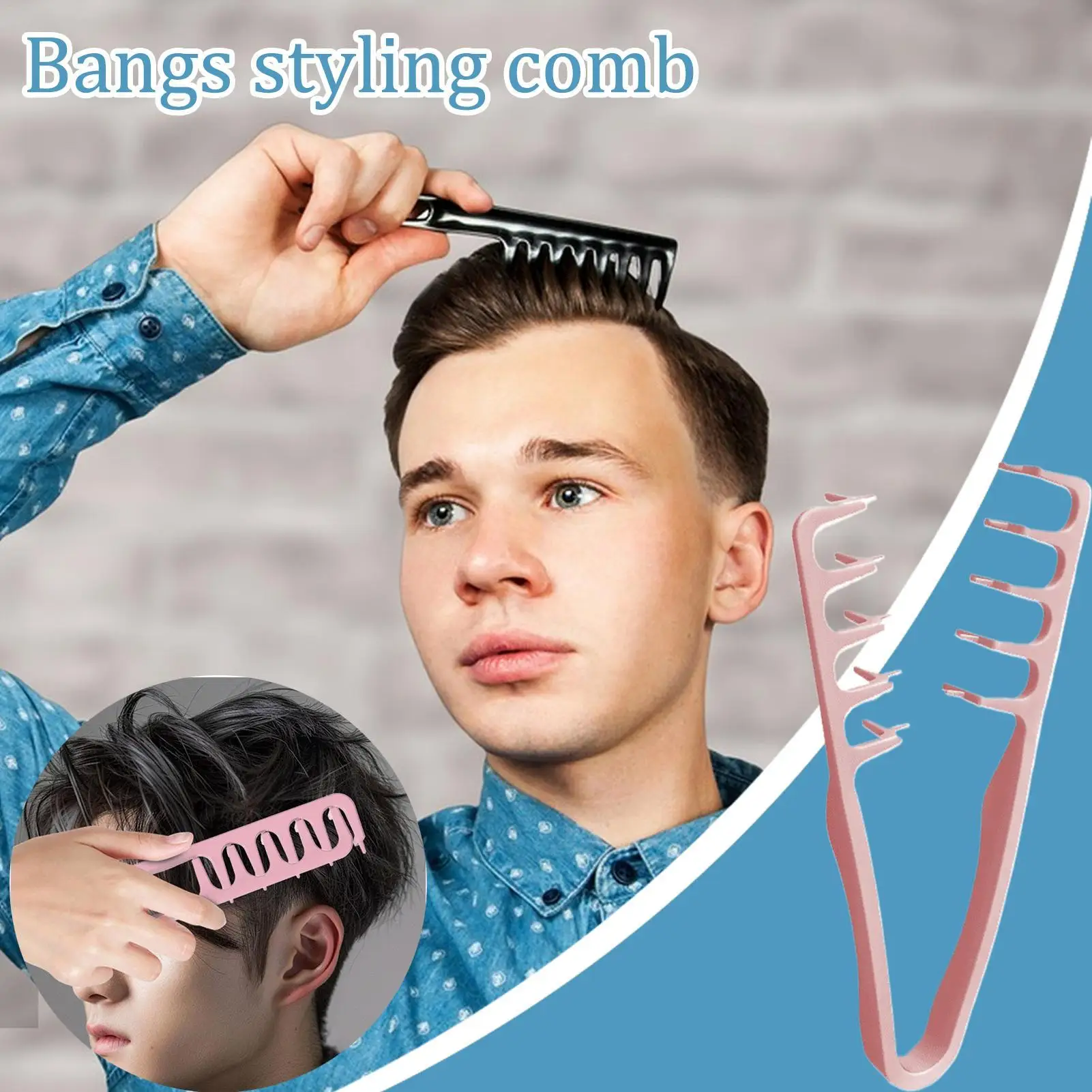 Pettine per capelli volumizzante a denti larghi Strumenti per arricciare Texture soffice per uomini e donne Ideale per tutti i tipi di capelli Strumenti per acconciature - immagine 2