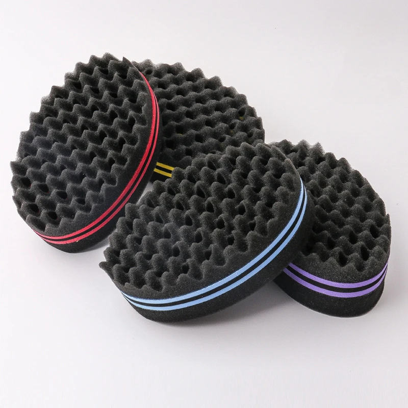 Oval Double Sides Magic Twist Hair Brush Sponge Brush For Natural Afro Coil Wave Dread Sponge Brushes Hair Braids Braiding Hair 4