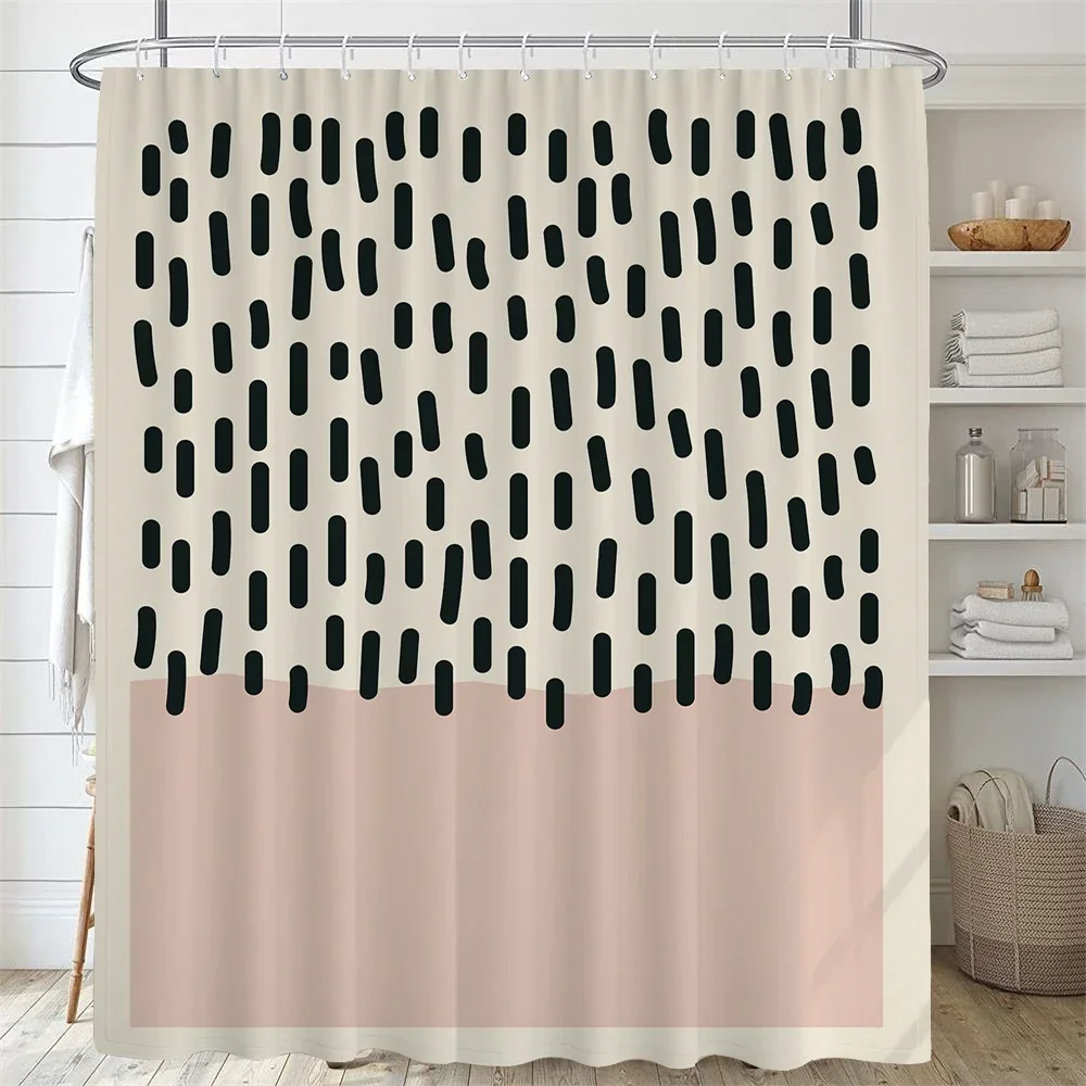 Shower Curtains Nordic Abstract Painting Medieval Minimalist Art Polyester Fabric 180 * 180CM Hooks
