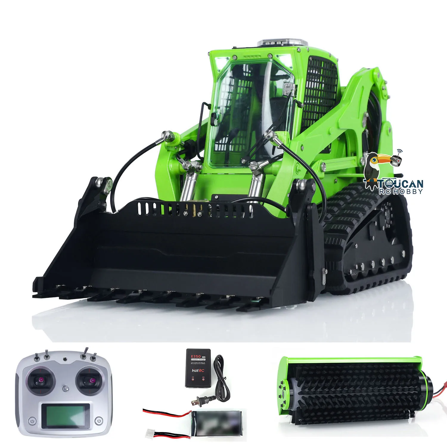 LESU 1/14 RTR Aoue LT5 RC Hydraulic Skid-Steer Loader Electric Cleaner I6S Radio Battery Remote Control Construction Car Toys 3