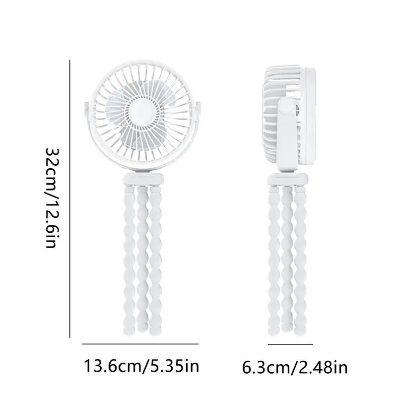 Crib Fan Handheld Cooling Fan with 3 Speeds Personal Rechargeable Quiet Mini for Camping Travel Crib Treadmill