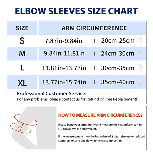 Elbow Compression Sleeves for Tennis & Golfer's Elbow Support