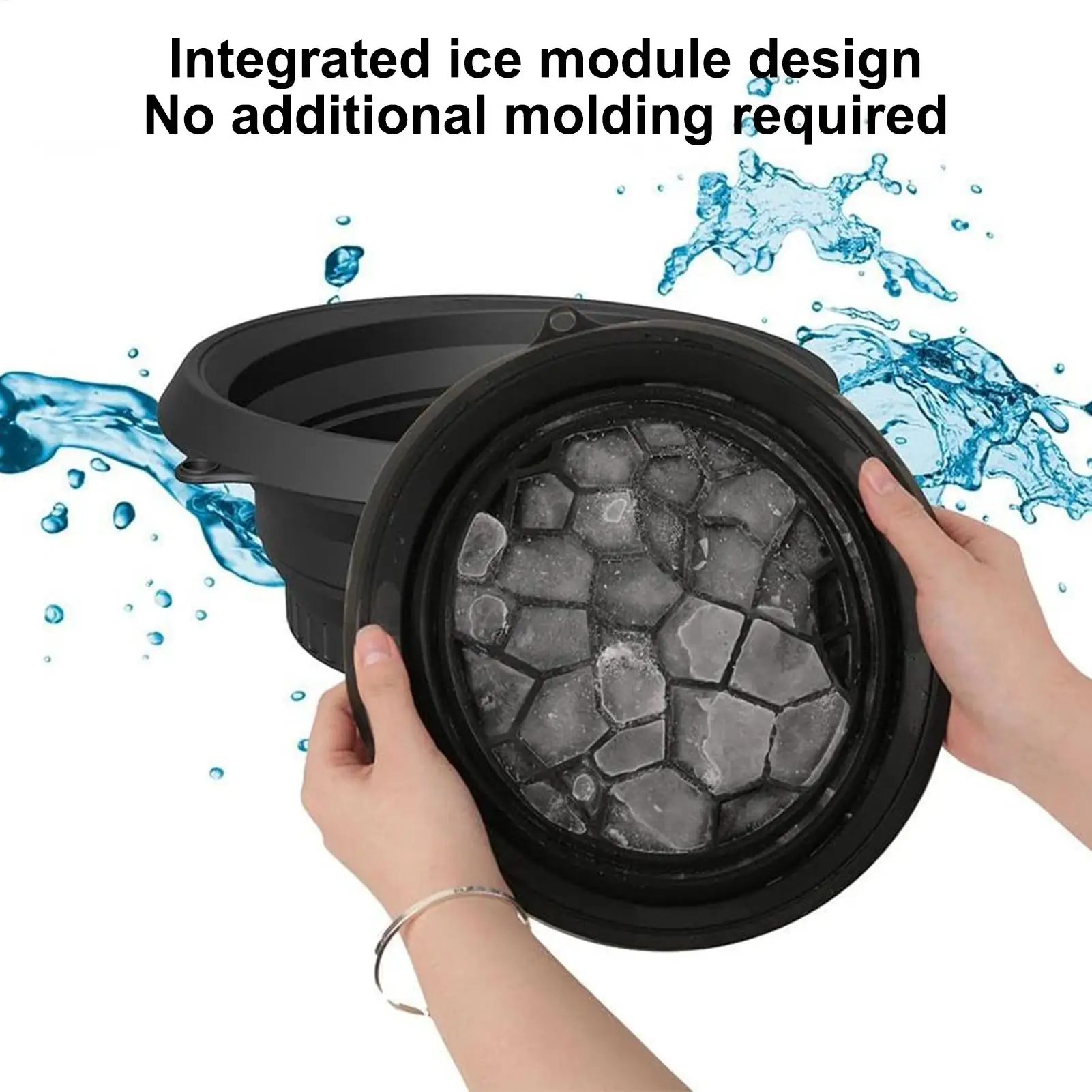 1PC Folding Basin Silicone Facial Ice Bath Bowl Collapsible Ice Bath Bowl Efficient Washing Basin Silicone Ice Bath Bowl